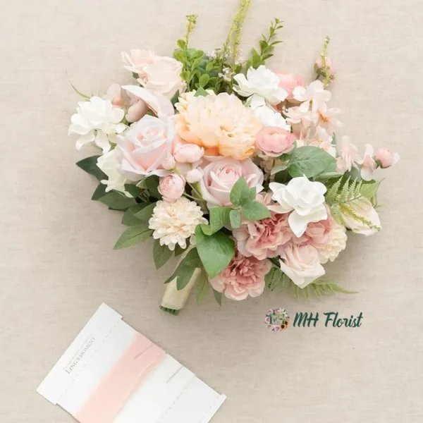 Blush and Cream Bridal Bouquets for Bride