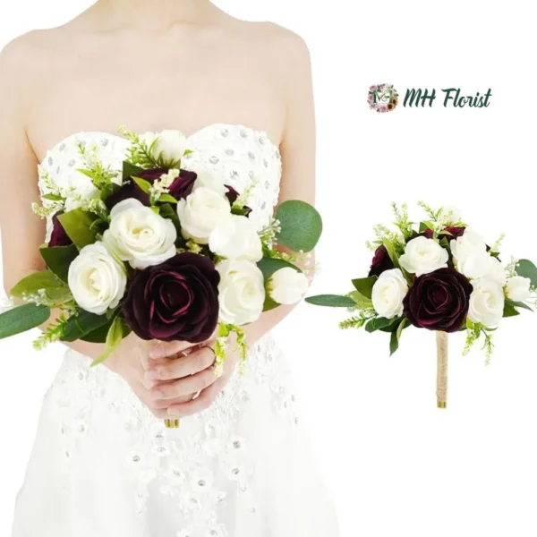 Wedding Bouquet of Roses and Eucalyptus, Variety of Flower Patterns