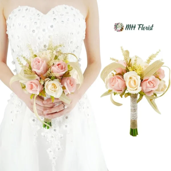 Wedding Bouquet of Roses and Eucalyptus, Variety of Flower Patterns